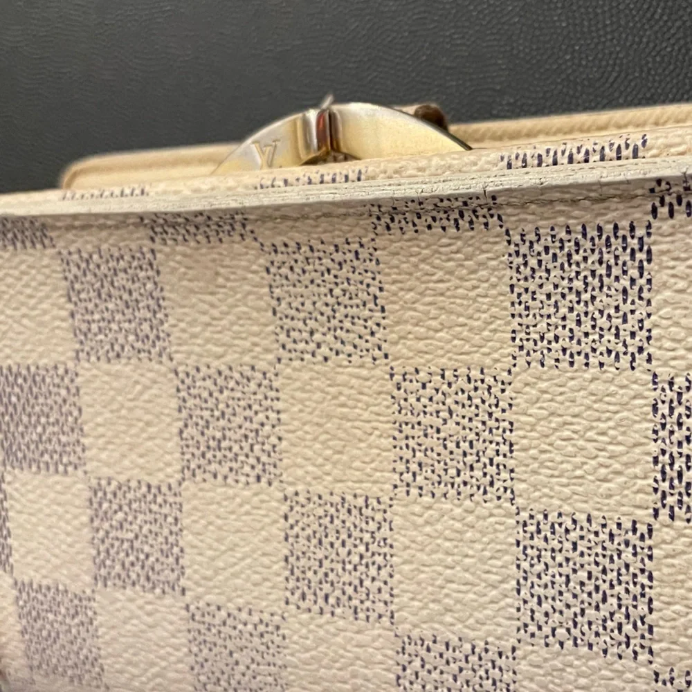 Louis Vuitton Damier Azur Canvas Port Feuille Vienoise French Purse Wallet